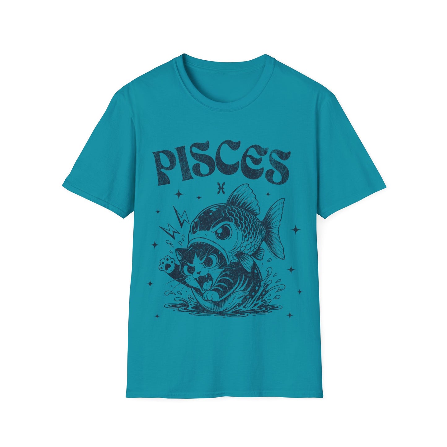 Pisces Fish Bites Cat T-Shirt
