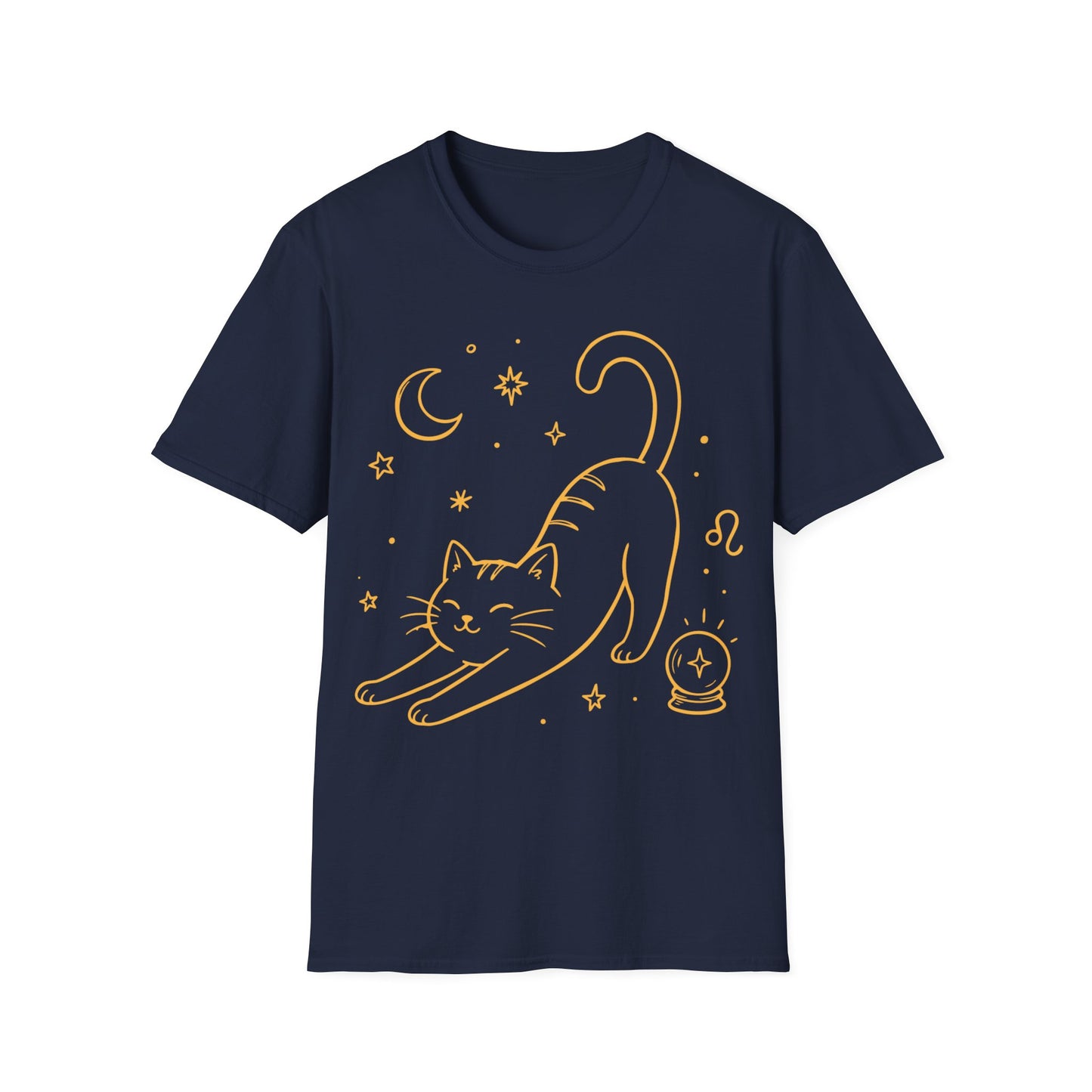 Cat Yoga Leo Night Sky Kitty T-Shirt